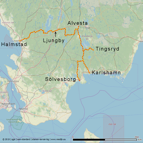 rej kaart cyclo banvallsleden