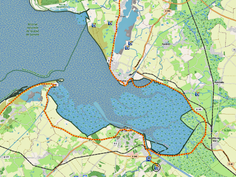 Detail uit fietskaart op halve grootte.